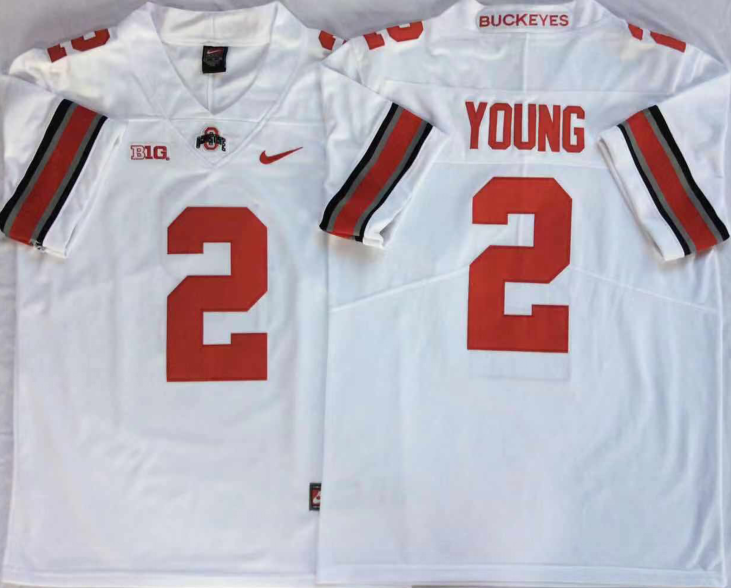 Men's Ohio State Buckeyes Chase Young #2 White Jersey
